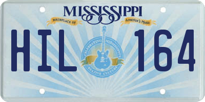 MS license plate HIL164