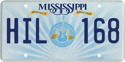 MS license plate HIL168
