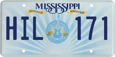 MS license plate HIL171