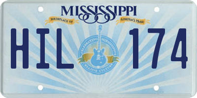 MS license plate HIL174