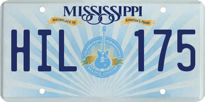MS license plate HIL175
