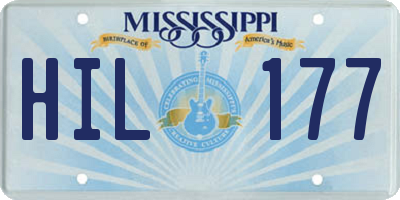 MS license plate HIL177