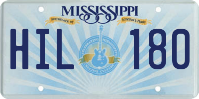 MS license plate HIL180