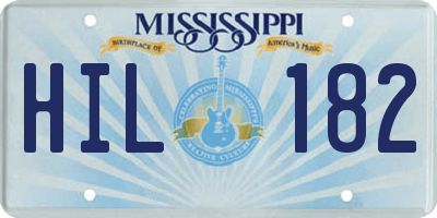 MS license plate HIL182