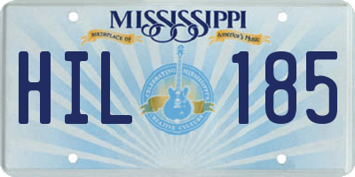 MS license plate HIL185