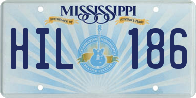MS license plate HIL186