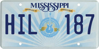 MS license plate HIL187