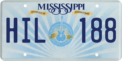 MS license plate HIL188