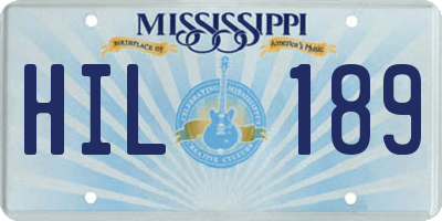 MS license plate HIL189