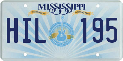 MS license plate HIL195