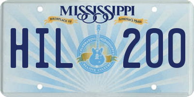 MS license plate HIL200