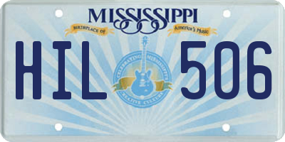 MS license plate HIL506
