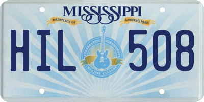 MS license plate HIL508