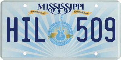 MS license plate HIL509