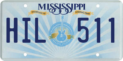 MS license plate HIL511