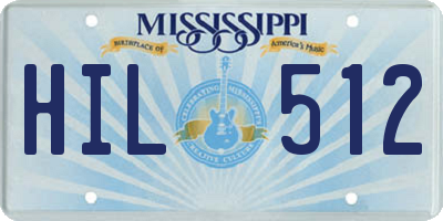 MS license plate HIL512