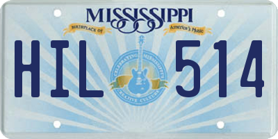 MS license plate HIL514