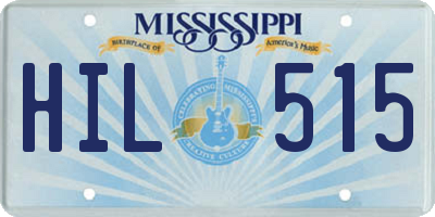 MS license plate HIL515