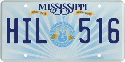 MS license plate HIL516