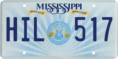 MS license plate HIL517
