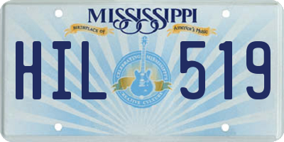 MS license plate HIL519