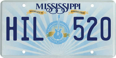 MS license plate HIL520