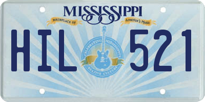 MS license plate HIL521