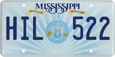 MS license plate HIL522