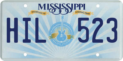 MS license plate HIL523
