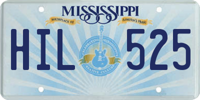 MS license plate HIL525