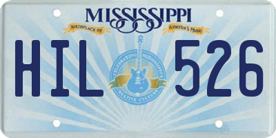 MS license plate HIL526