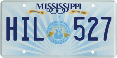 MS license plate HIL527