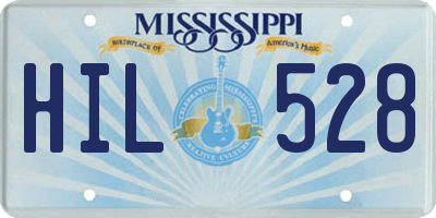 MS license plate HIL528