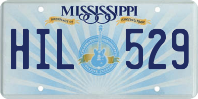 MS license plate HIL529