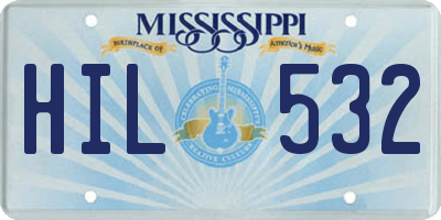 MS license plate HIL532