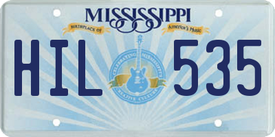 MS license plate HIL535