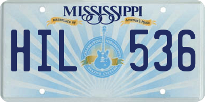 MS license plate HIL536