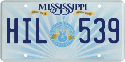 MS license plate HIL539