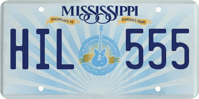 MS license plate HIL555