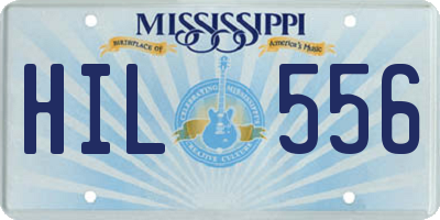 MS license plate HIL556