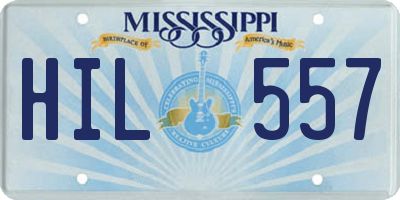 MS license plate HIL557