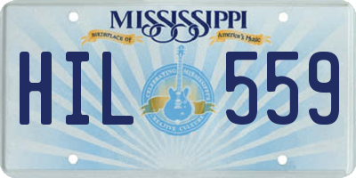 MS license plate HIL559