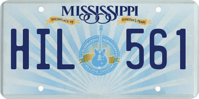MS license plate HIL561
