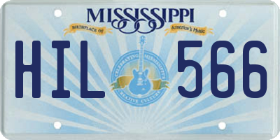 MS license plate HIL566