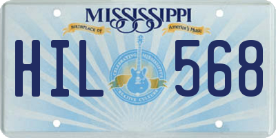 MS license plate HIL568