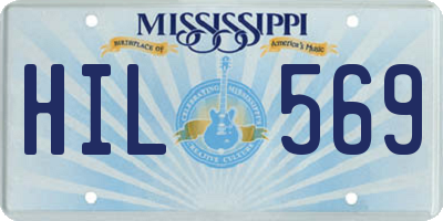 MS license plate HIL569