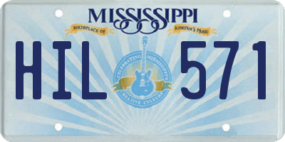 MS license plate HIL571