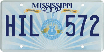 MS license plate HIL572