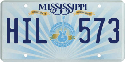 MS license plate HIL573
