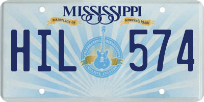MS license plate HIL574